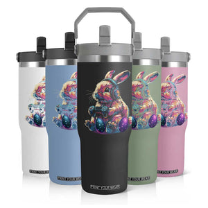 Gamer Rabbit Flip Straw Tumbler Cute Bunny Gaming Eggs Funny Video Games Easter TS10 Print Your Wear