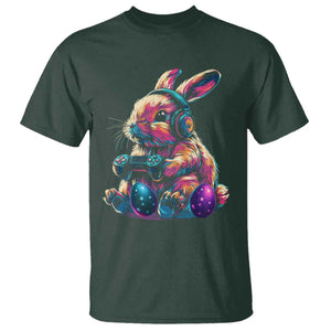 Gamer Rabbit T Shirt Cute Bunny Gaming Eggs Funny Video Games Easter TS10 Dark Forest Green Print Your Wear