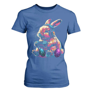 Gamer Rabbit T Shirt For Women Cute Bunny Gaming Eggs Funny Video Games Easter TS10 Royal Blue Print Your Wear