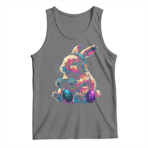 Gamer Rabbit Tank Top Cute Bunny Gaming Eggs Funny Video Games Easter TS10 Black Heather Print Your Wear