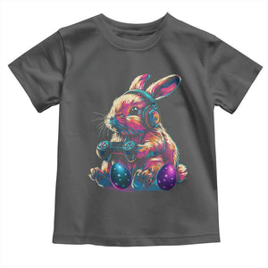 Gamer Rabbit Toddler T Shirt Cute Bunny Gaming Eggs Funny Video Games Easter TS10 Dark Heather Print Your Wear