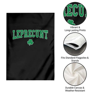 Leprecunt Shamrock Garden Flag St Patricks Day Funny Irish Adult Humor TS10 Print Your Wear