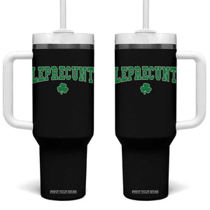 Leprecunt Shamrock Tumbler With Handle St Patricks Day Funny Irish Adult Humor TS10 One Size: 40 oz Black Print Your Wear