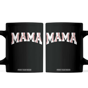 Baseball Mama Coffee Mug Retro Varsity Baseball Season Mom Raising Ballers TS10 Black Print Your Wear