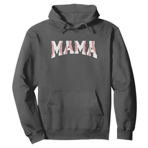 Baseball Mama Hoodie Retro Varsity Baseball Season Mom Raising Ballers TS10 Dark Heather Print Your Wear