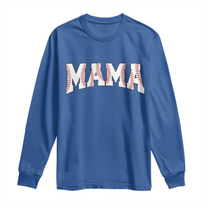 Baseball Mama Long Sleeve Shirt Retro Varsity Baseball Season Mom Raising Ballers TS10 Royal Blue Print Your Wear