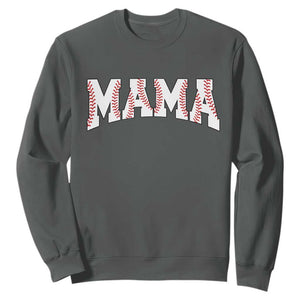 Baseball Mama Sweatshirt Retro Varsity Baseball Season Mom Raising Ballers TS10 Dark Heather Print Your Wear