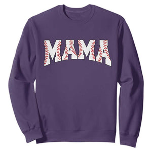 Baseball Mama Sweatshirt Retro Varsity Baseball Season Mom Raising Ballers TS10 Purple Print Your Wear