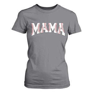 Baseball Mama T Shirt For Women Retro Varsity Baseball Season Mom Raising Ballers TS10 Charcoal Print Your Wear