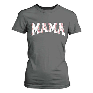 Baseball Mama T Shirt For Women Retro Varsity Baseball Season Mom Raising Ballers TS10 Dark Heather Print Your Wear