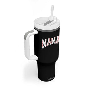 Baseball Mama Tumbler With Handle Retro Varsity Baseball Season Mom Raising Ballers TS10 Print Your Wear