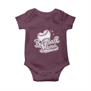 Baseball Mama Baby Onesie Baseball Season Mom Raising Ballers TS10 Maroon Print Your Wear
