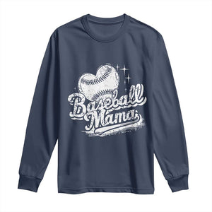 Baseball Mama Long Sleeve Shirt Baseball Season Mom Raising Ballers TS10 Navy Print Your Wear