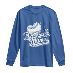 Baseball Mama Long Sleeve Shirt Baseball Season Mom Raising Ballers TS10 Royal Blue Print Your Wear