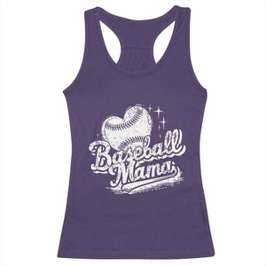 Baseball Mama Racerback Tank Top Baseball Season Mom Raising Ballers TS10 Purple Print Your Wear