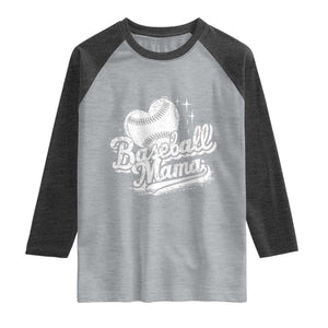Baseball Mama Raglan Shirt Baseball Season Mom Raising Ballers TS10 Heather Gray Heather Charcoal Print Your Wear