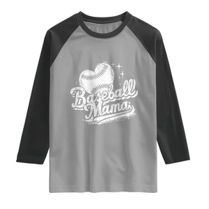 Baseball Mama Raglan Shirt Baseball Season Mom Raising Ballers TS10 Sport Gray Black Print Your Wear