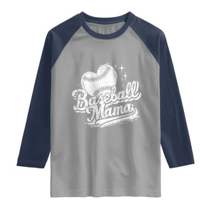 Baseball Mama Raglan Shirt Baseball Season Mom Raising Ballers TS10 Sport Gray Navy Print Your Wear