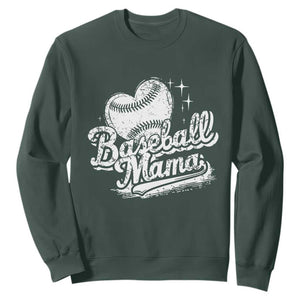 Baseball Mama Sweatshirt Baseball Season Mom Raising Ballers TS10 Dark Forest Green Print Your Wear