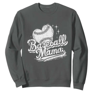 Baseball Mama Sweatshirt Baseball Season Mom Raising Ballers TS10 Dark Heather Print Your Wear