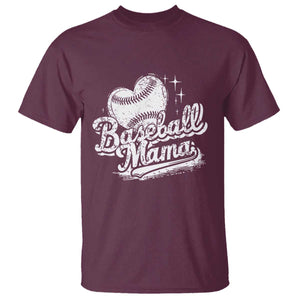Baseball Mama T Shirt Baseball Season Mom Raising Ballers TS10 Maroon Print Your Wear