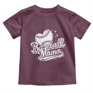 Baseball Mama Toddler T Shirt Baseball Season Mom Raising Ballers TS10 Maroon Print Your Wear