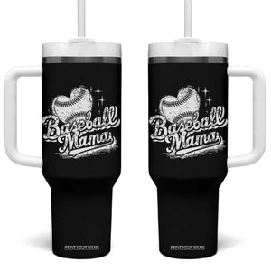 Baseball Mama Tumbler With Handle Baseball Season Mom Raising Ballers TS10 One Size: 40 oz Black Print Your Wear