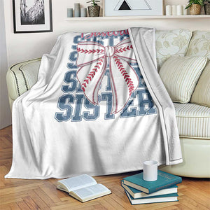 Baseball Sister Throw Blanket Coquette Bow Biggest Fan Sport Lovers Girl TS10 Print Your Wear