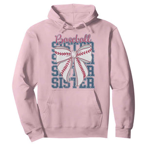 Baseball Sister Hoodie Coquette Bow Biggest Fan Sport Lovers Girl TS10 Light Pink Print Your Wear