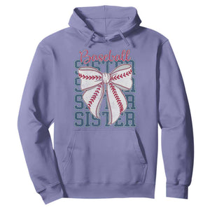 Baseball Sister Hoodie Coquette Bow Biggest Fan Sport Lovers Girl TS10 Violet Print Your Wear