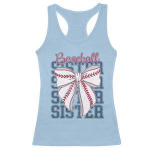 Baseball Sister Racerback Tank Top Coquette Bow Biggest Fan Sport Lovers Girl TS10 Light Blue Print Your Wear