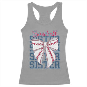 Baseball Sister Racerback Tank Top Coquette Bow Biggest Fan Sport Lovers Girl TS10 Sport Gray Print Your Wear