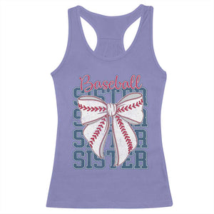 Baseball Sister Racerback Tank Top Coquette Bow Biggest Fan Sport Lovers Girl TS10 Violet Print Your Wear