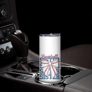 Baseball Sister Skinny Tumbler Coquette Bow Biggest Fan Sport Lovers Girl TS10 Print Your Wear