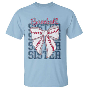 Baseball Sister T Shirt Coquette Bow Biggest Fan Sport Lovers Girl TS10 Light Blue Print Your Wear