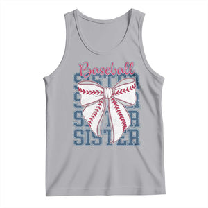Baseball Sister Tank Top Coquette Bow Biggest Fan Sport Lovers Girl TS10 Athletic Heather Print Your Wear