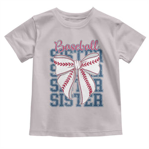 Baseball Sister Toddler T Shirt Coquette Bow Biggest Fan Sport Lovers Girl TS10 Ice Gray Print Your Wear