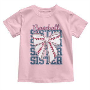 Baseball Sister Toddler T Shirt Coquette Bow Biggest Fan Sport Lovers Girl TS10 Light Pink Print Your Wear