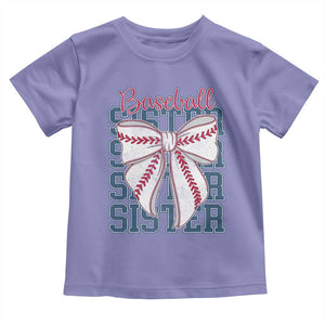Baseball Sister Toddler T Shirt Coquette Bow Biggest Fan Sport Lovers Girl TS10 Violet Print Your Wear