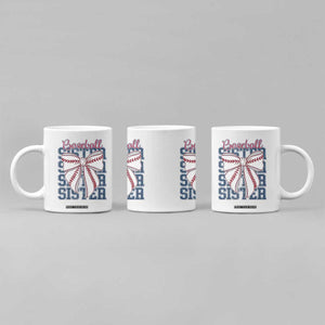 Baseball Sister Coffee Mug Coquette Bow Biggest Fan Sport Lovers Girl TS10 Print Your Wear
