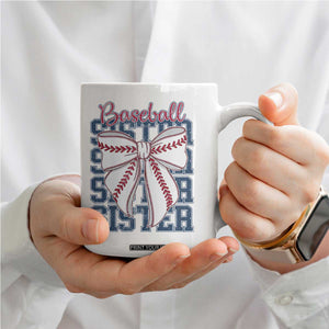 Baseball Sister Coffee Mug Coquette Bow Biggest Fan Sport Lovers Girl TS10 Print Your Wear