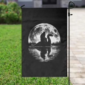 Funny Bigfoot Loch Ness Monster Garden Flag Retro Sasquatch Nessie Funny Cryptid Moon TS10 Print Your Wear