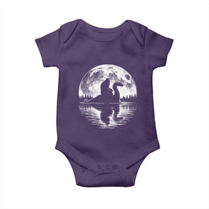 Funny Bigfoot Loch Ness Monster Baby Onesie Retro Sasquatch Nessie Funny Cryptid Moon TS10 Purple Print Your Wear