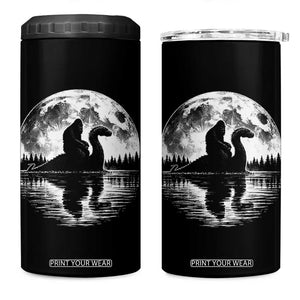 Funny Bigfoot Loch Ness Monster 4 in 1 Can Cooler Tumbler Retro Sasquatch Nessie Funny Cryptid Moon TS10 One Size: 16 oz Black Print Your Wear