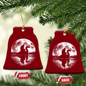Funny Bigfoot Loch Ness Monster Ceramic Ornament Retro Sasquatch Nessie Funny Cryptid Moon TS10 Print Your Wear