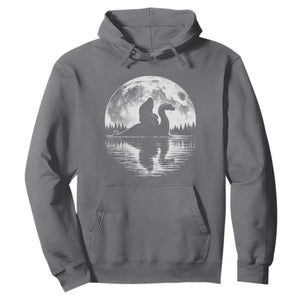 Funny Bigfoot Loch Ness Monster Hoodie Retro Sasquatch Nessie Funny Cryptid Moon TS10 Charcoal Print Your Wear