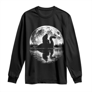 Funny Bigfoot Loch Ness Monster Long Sleeve Shirt Retro Sasquatch Nessie Funny Cryptid Moon TS10 Black Print Your Wear