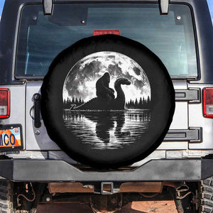 Funny Bigfoot Loch Ness Monster Spare Tire Cover Retro Sasquatch Nessie Funny Cryptid Moon TS10 No hole Black Print Your Wear