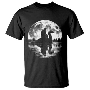 Funny Bigfoot Loch Ness Monster T Shirt Retro Sasquatch Nessie Funny Cryptid Moon TS10 Black Print Your Wear
