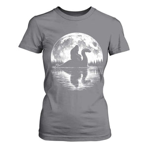 Funny Bigfoot Loch Ness Monster T Shirt For Women Retro Sasquatch Nessie Funny Cryptid Moon TS10 Charcoal Print Your Wear